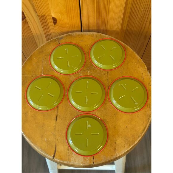 COCA COLA COASTERS TRAYS METAL SET OF 6 UNUSED COKE VINTAGE ADVERTISING 31/2" (5 - Picture 8 of 8